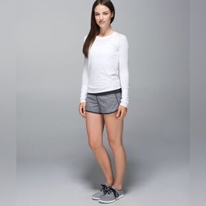[6] LULULEMON Run: Speed Short *4-way Stretch Heathered Slate / Deep Coal